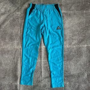 Men's Vintage 90's Nike ACG USA Neon Blue Black Nylon Spandex Tights Pants Sz M